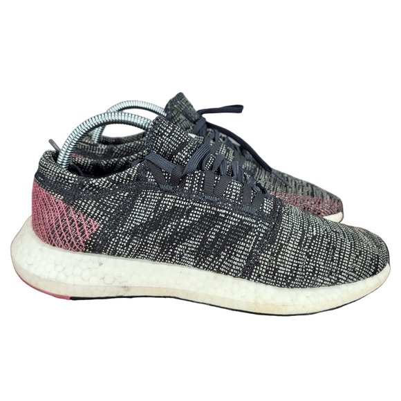 Adidas Pureboost Go Running Shoes Womens 9 Black Pink Sneakers Trainers B75667 - Picture 1 of 14